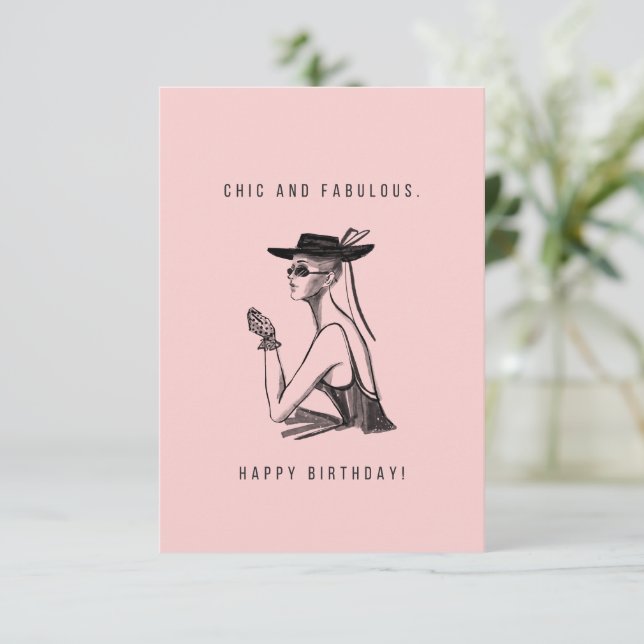 Carte d'anniversaire chic et fabuleuse (Debout devant)