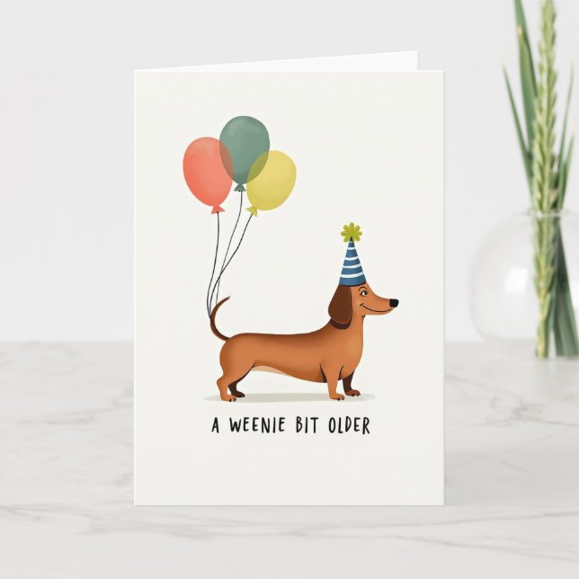 Carte d'anniversaire Chien Ballon (Devant)