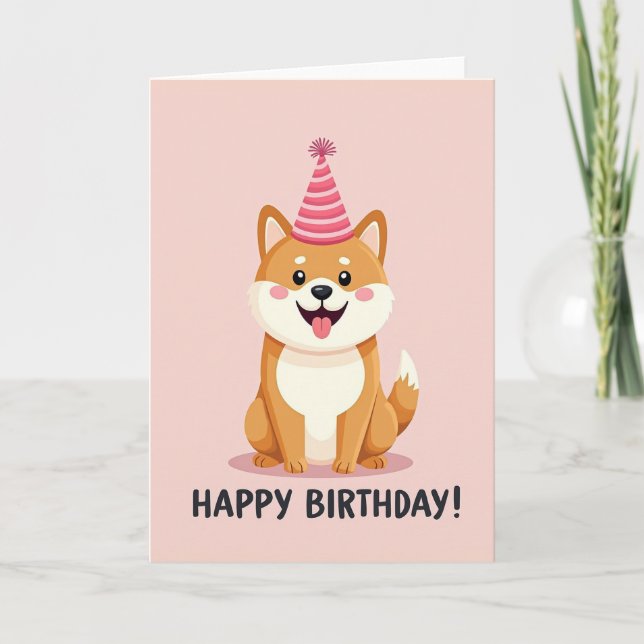 Carte d'anniversaire Chien Joyeux (Devant)