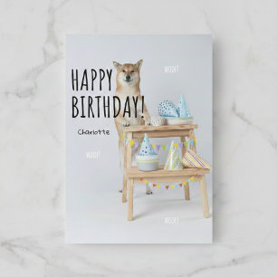 Carte d'anniversaire Chien Shiba Inu debout