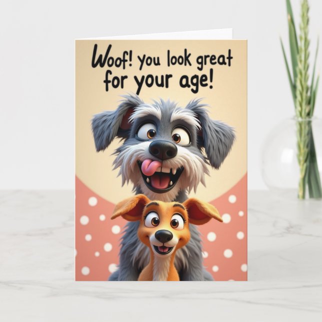 Carte d'anniversaire Chiens Empilés (Devant)