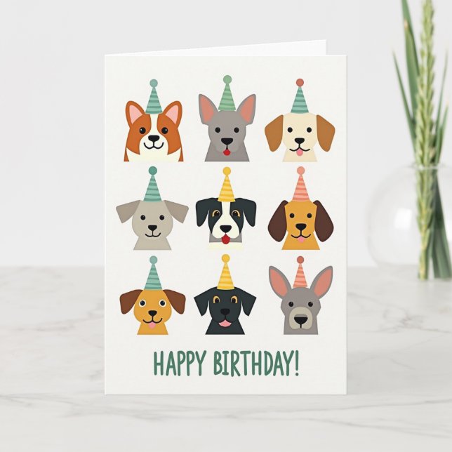 Carte d'anniversaire Chiens souriants (Devant)