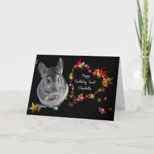 Carte d'anniversaire Chinchilla Black avec Star He