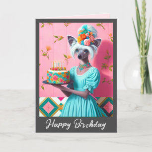 Carte d'anniversaire Chinois Crested Chien Anniv