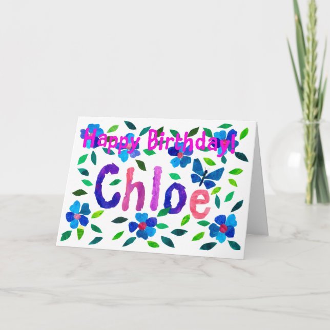 Carte d'anniversaire 'Chloe' (Devant)
