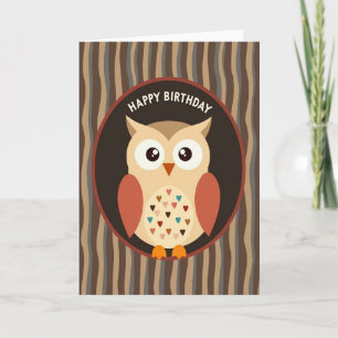 Carte d'anniversaire Chouette Charmante
