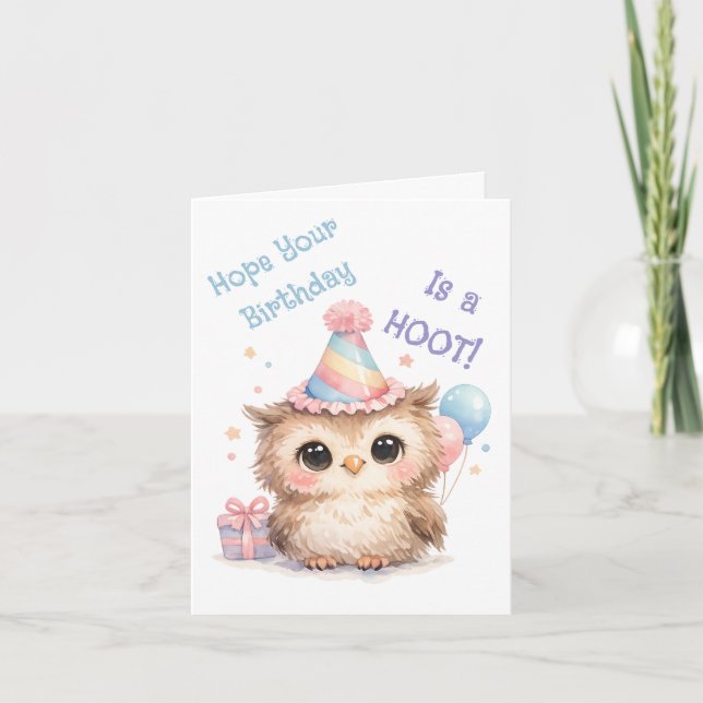 Carte d'anniversaire Chouette Mignonne - Célébrati (Devant)