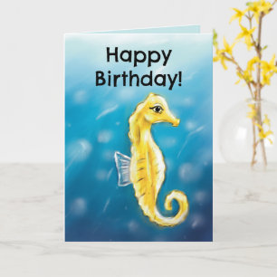 Carte d'anniversaire chrétienne (hippocampe)
