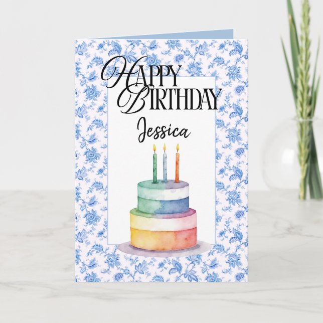 Carte d'anniversaire chrétienne personnalisée Fleu (Devant)