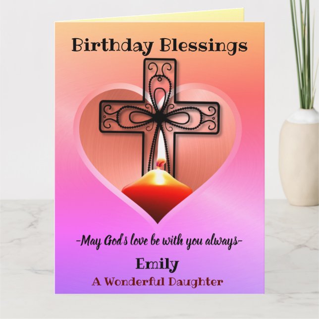 Carte d'anniversaire chrétienne personnalisée pour (Devant)