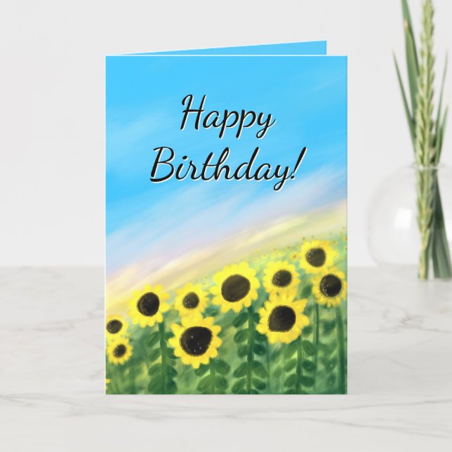 Carte d'anniversaire chrétienne (Tournesols) (Devant)