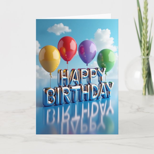 Carte d'anniversaire Chrome jubilatoire (Devant)