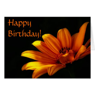 Carte d'anniversaire Chrysanthème Orange