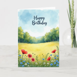 Carte d'anniversaire Ciel à l'aquarelle