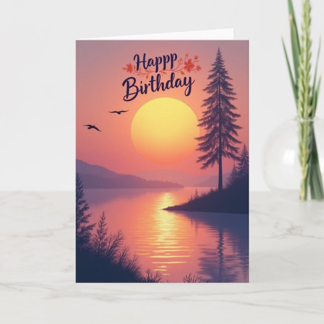Carte d'anniversaire Ciel Crépusculaire (Devant)