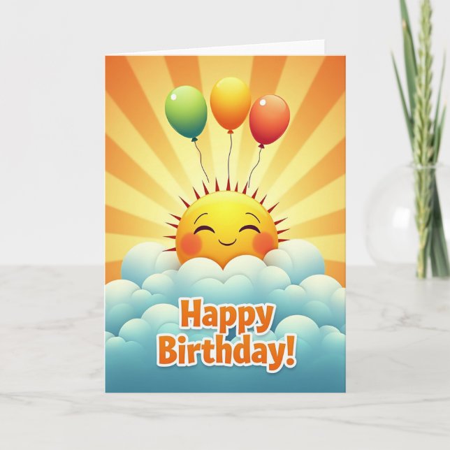 Carte d'anniversaire Ciel Lumineux (Devant)