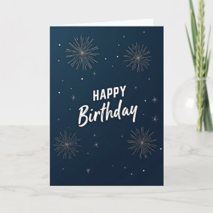 Carte d'anniversaire ciel nocturne festif