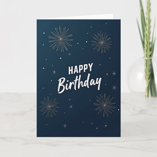 Carte d'anniversaire ciel nocturne festif (Devant)