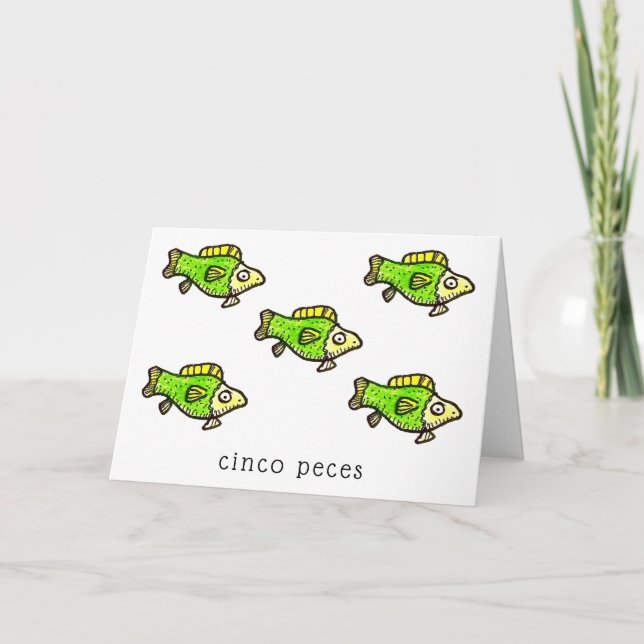 Carte d'anniversaire Cinco Peces Fish Feliz Cumple (Devant)