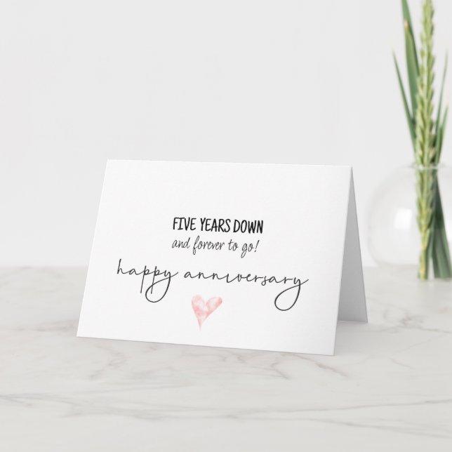 Carte d'anniversaire cinq ans (Devant)