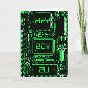 Carte d'anniversaire Circuit Green 'HPY BDY 2U'