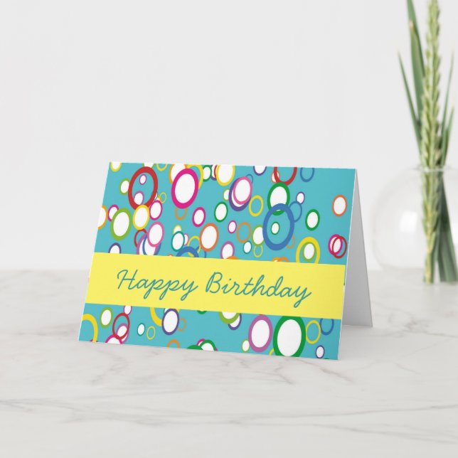 Carte d'anniversaire circulaire colorée (Devant)