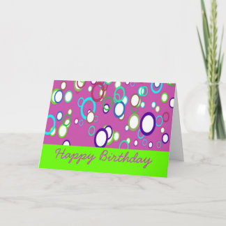 Carte d'anniversaire circulaire colorée