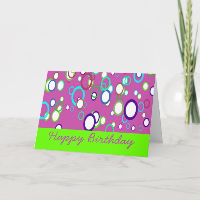 Carte d'anniversaire circulaire colorée (Devant)