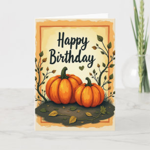 Carte d'anniversaire Citrouille d'Automne