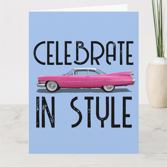 CARTE D'ANNIVERSAIRE CLASSIQUE ROSE (Devant)