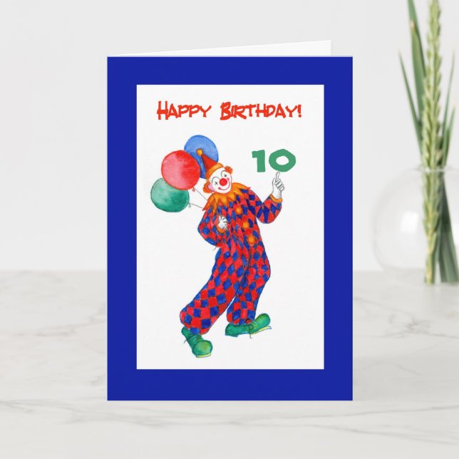 Carte d'anniversaire Clown personnalisable (Devant)