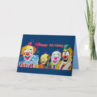 Carte d'anniversaire Clowns Galore