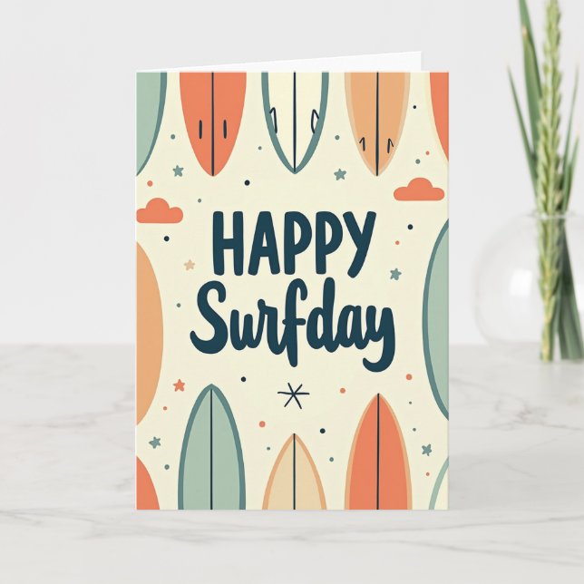 Carte d'anniversaire Coastal Surf (Devant)