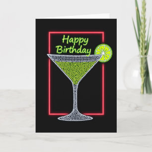 Carte d'anniversaire Cocktail Lumineux