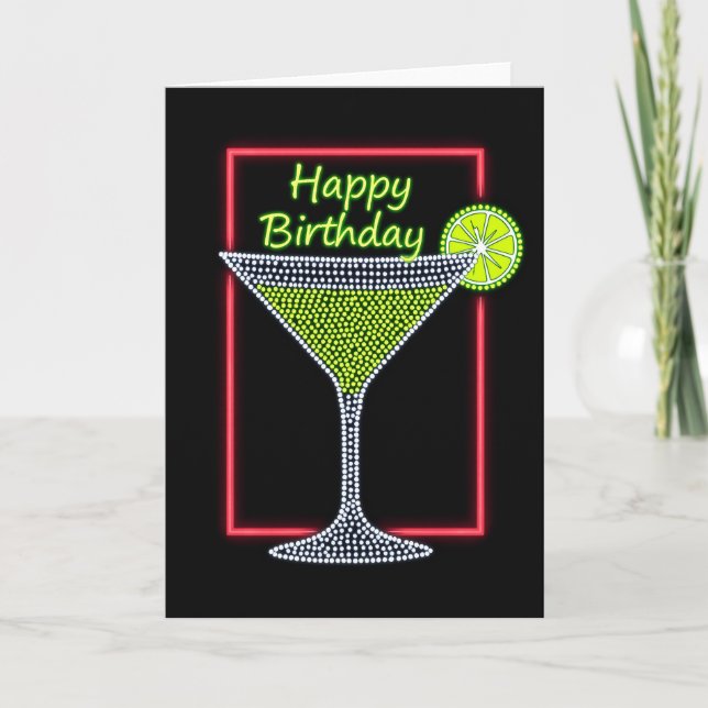 Carte d'anniversaire Cocktail Lumineux (Devant)