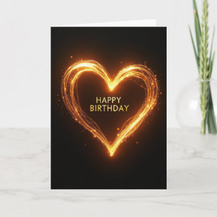 Carte d'anniversaire Cœur Étincelant