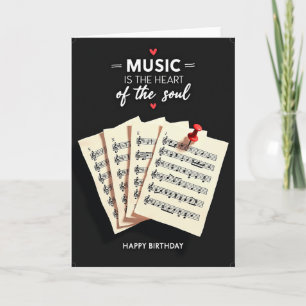 Carte d'anniversaire Cœur musical