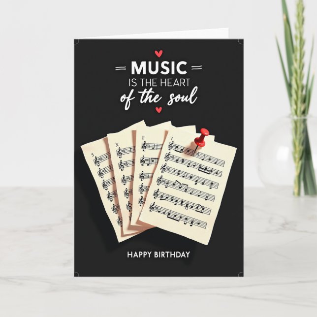 Carte d'anniversaire Cœur musical (Devant)