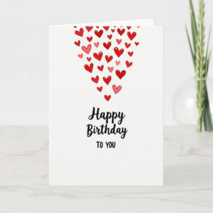 Carte d'anniversaire Cœurs doux