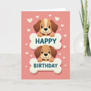 Carte d'anniversaire Cœurs roses
