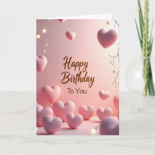 Carte d'anniversaire Cœurs Veloutés
