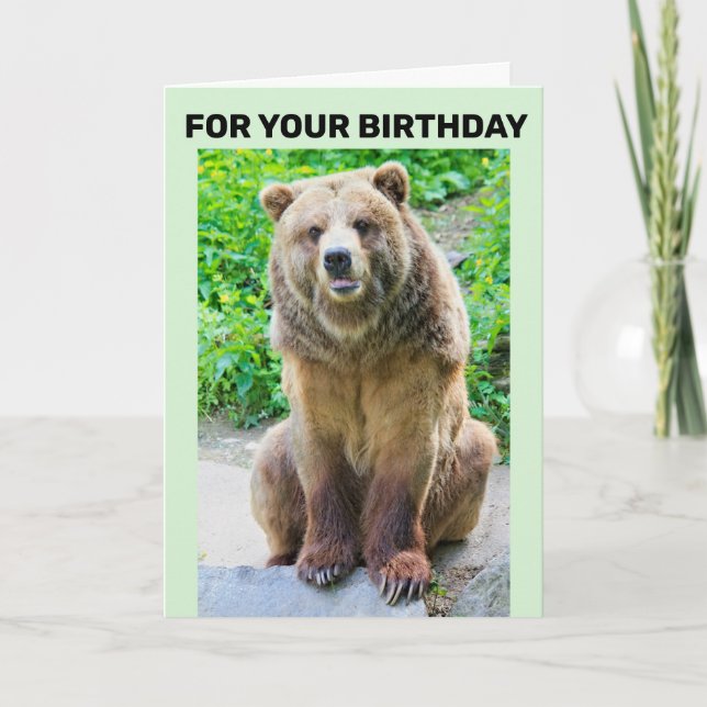 CARTE D'ANNIVERSAIRE COINÇON D'OURS GRIZZLY (Devant)