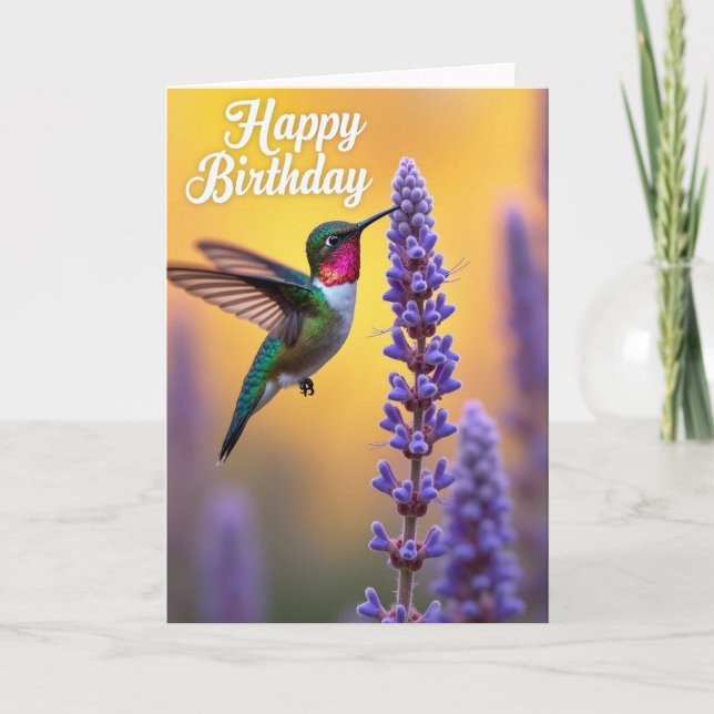 Carte d'anniversaire Colibri (Devant)