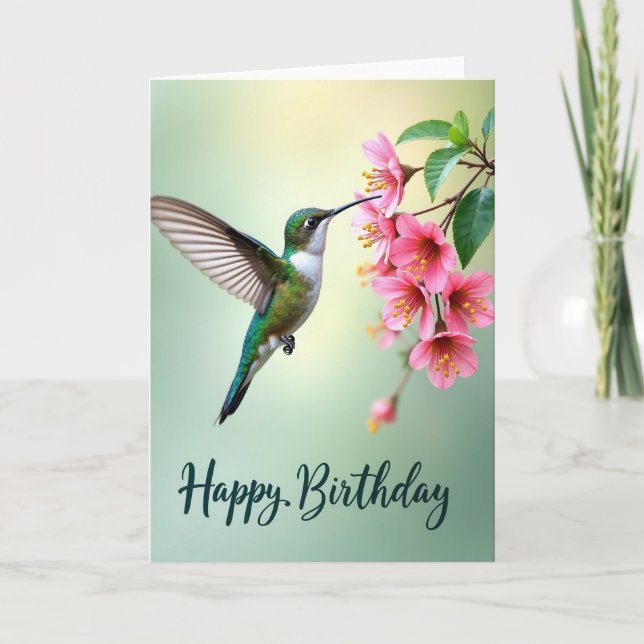 Carte d'anniversaire Colibri Suave (Devant)