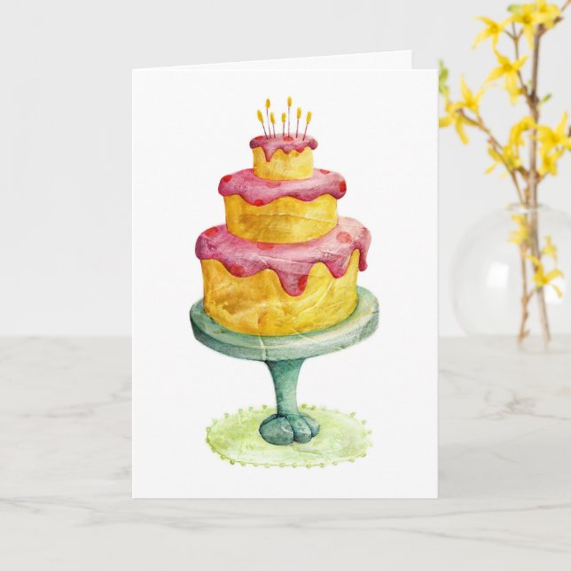 Carte d'anniversaire : Collection Birthday Bash :  (Fleur jaune)