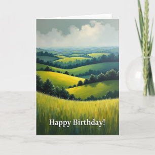 Carte d'anniversaire Collines ondoyantes paisibles