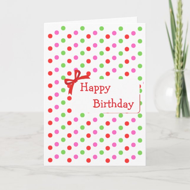 carte d'anniversaire colorée (Devant)