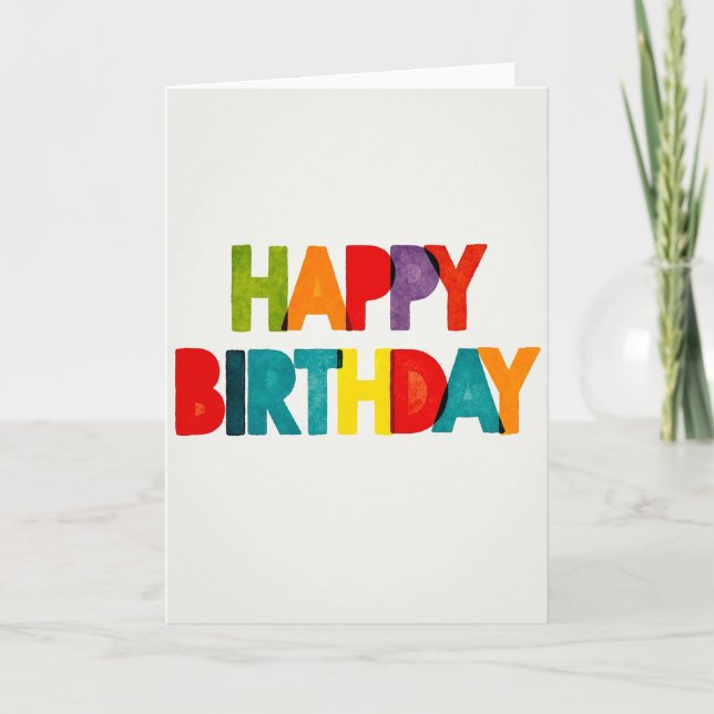 Carte d'anniversaire colorée (Devant)
