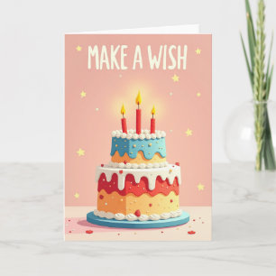 Carte d'anniversaire colorée à étages