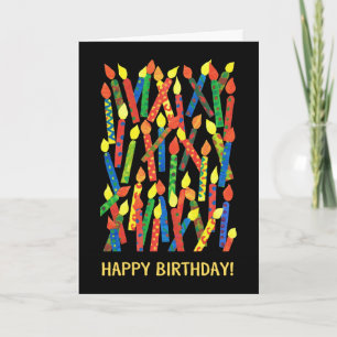 Carte d'anniversaire colorée avec bougies